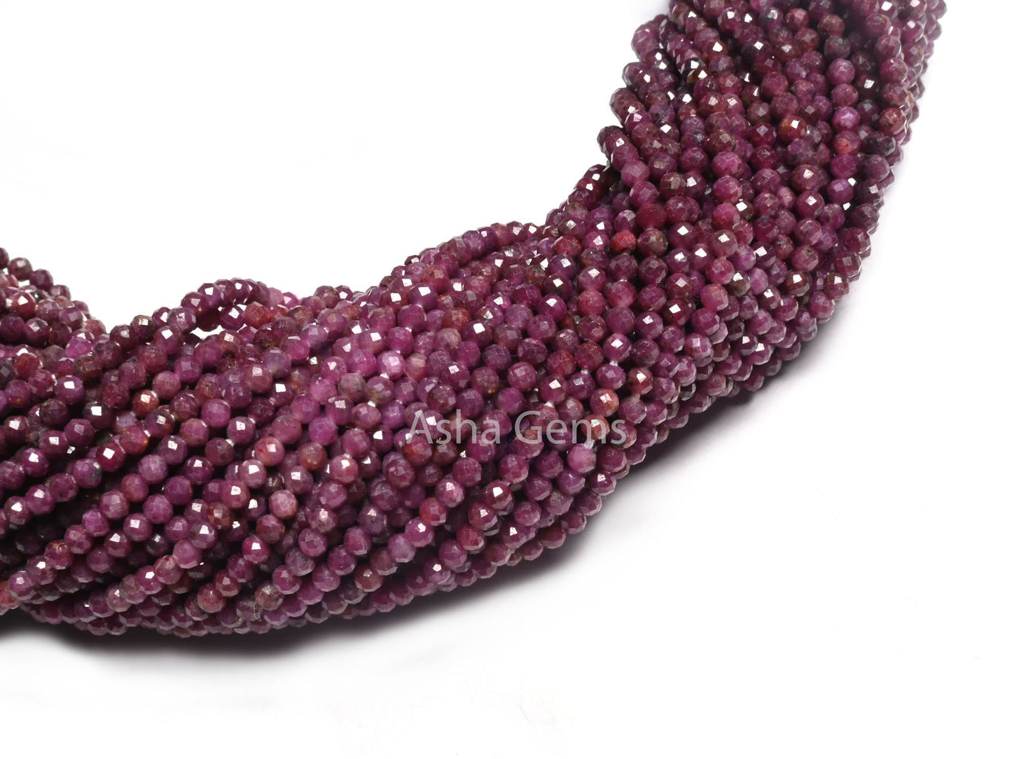 Genuine Red Ruby Micro Cut Faceted Rondelle Shape Tiny Beads,2 mm Shaded Red Ruby machine Cut Gemstone Beads,Fine Ruby Beads Jewelry Crafts