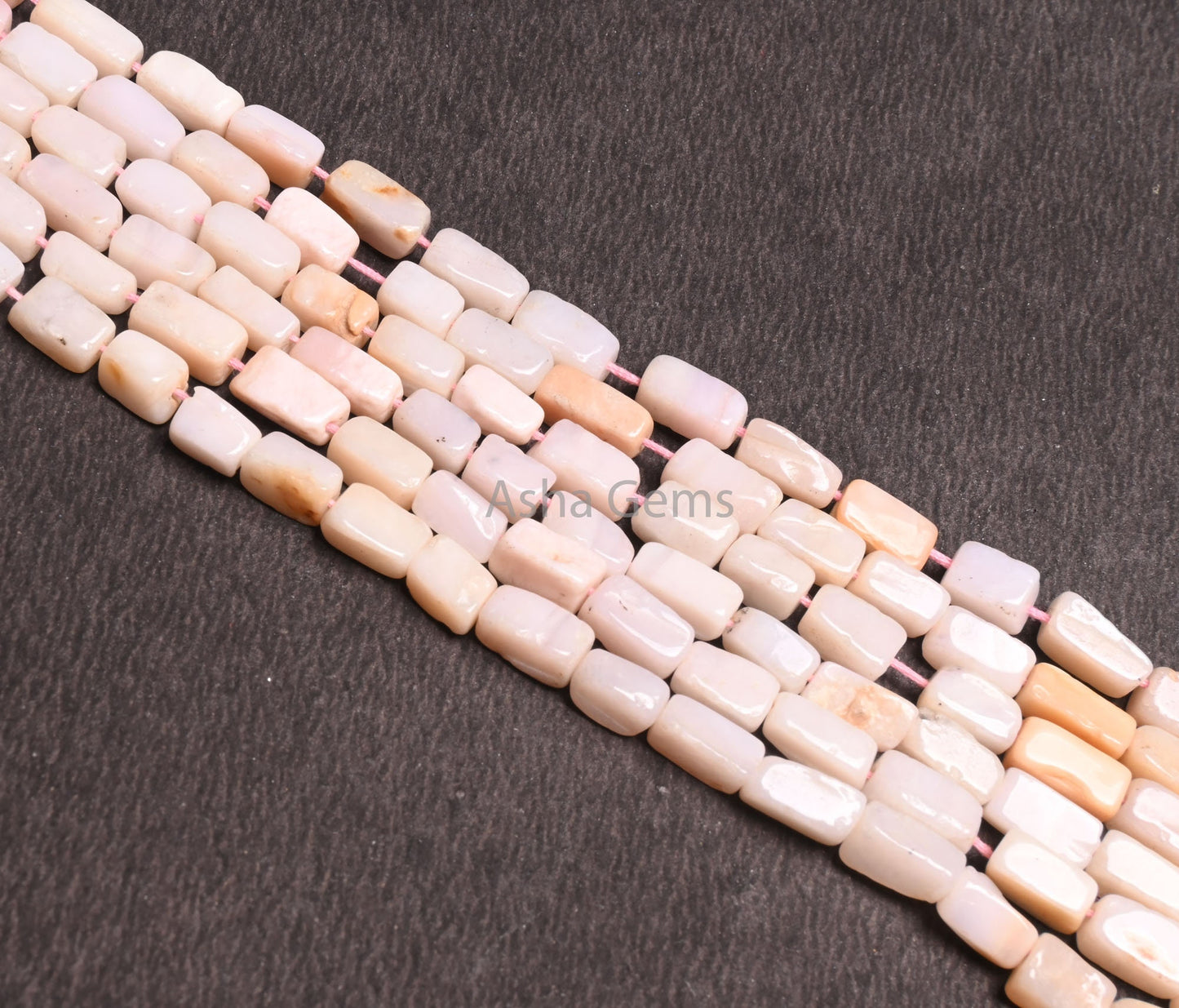 Pink Opal Smooth Rectangle Shape Gemstone Beads,4.5-9.5 mm Shaded Pink Opal Smooth Handmade Rectangle Straight Drill Bead Jewelry Craft SALE