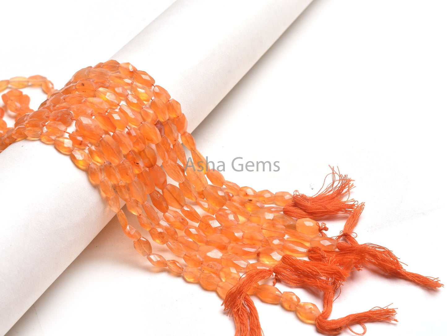 Orange Carnelian Faceted Oval handmade Gemstone beads,14" Natural carnelian Indian Handcut Oval Briolette Straight Drill bead Jewelry Crafts