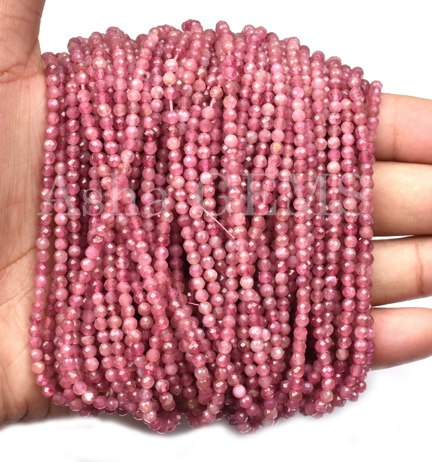 Beautiful Natural Pink Tourmaline Micro Cut Beads,3.2mm Tourmaline Faceted Machine Cut Rondelle Gemstone Beads Tourmaline Jewelry Craft SALE