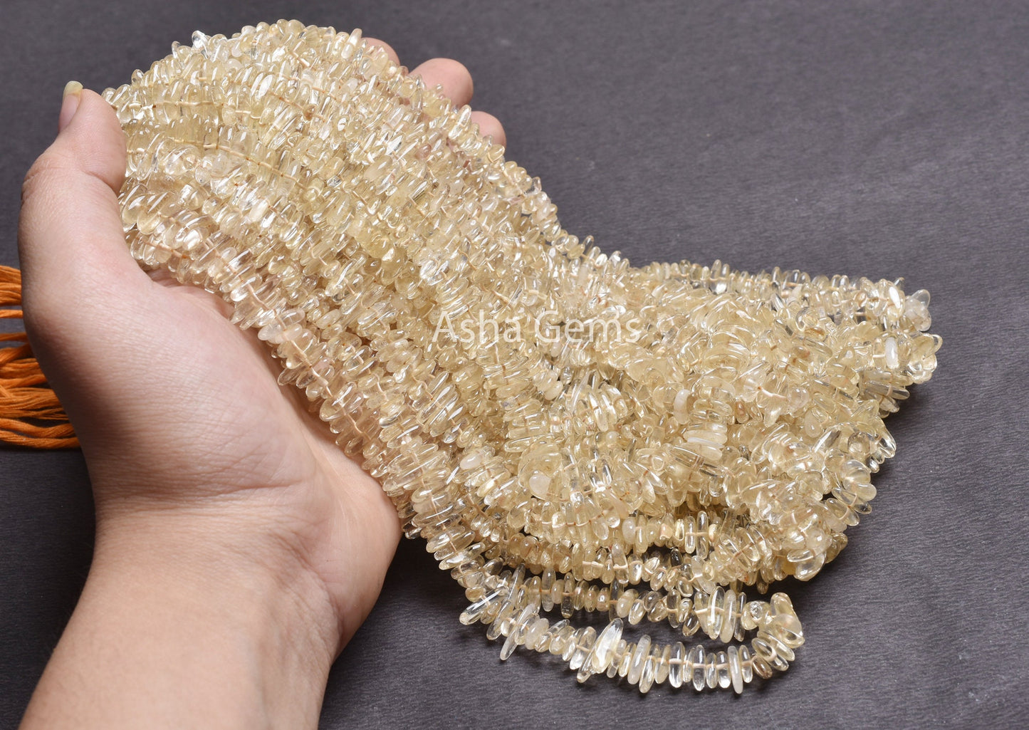 Yellow Citrine Quartz Uncut Chips Raw Gemstone Beads,9/18" Strand Natural Citrine Rough Smooth Nugget Slice Gemstone Beads Citrine Chip SALE
