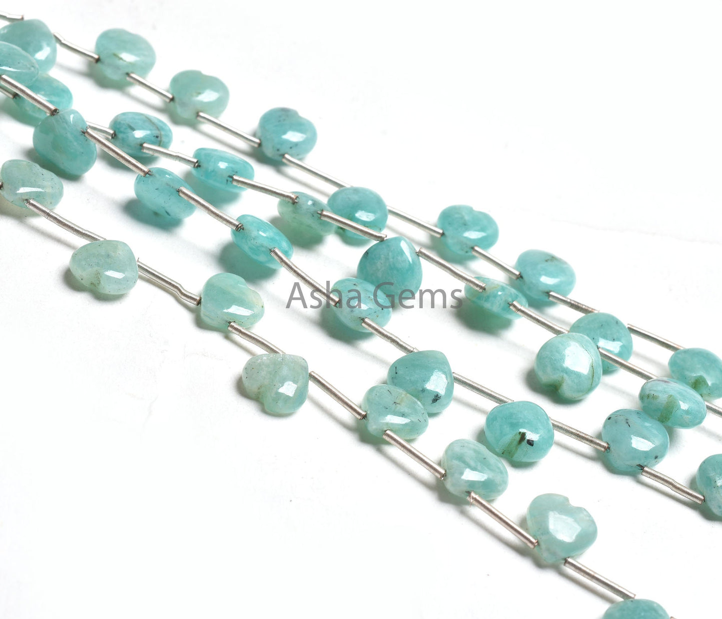 8 mm Blue Amazonite Carving Heart Shape Beads, Natural Amazonite Fancy Carved Heart Side Drill Gemstone Beads, Fine Amazonite Beads Jewelry