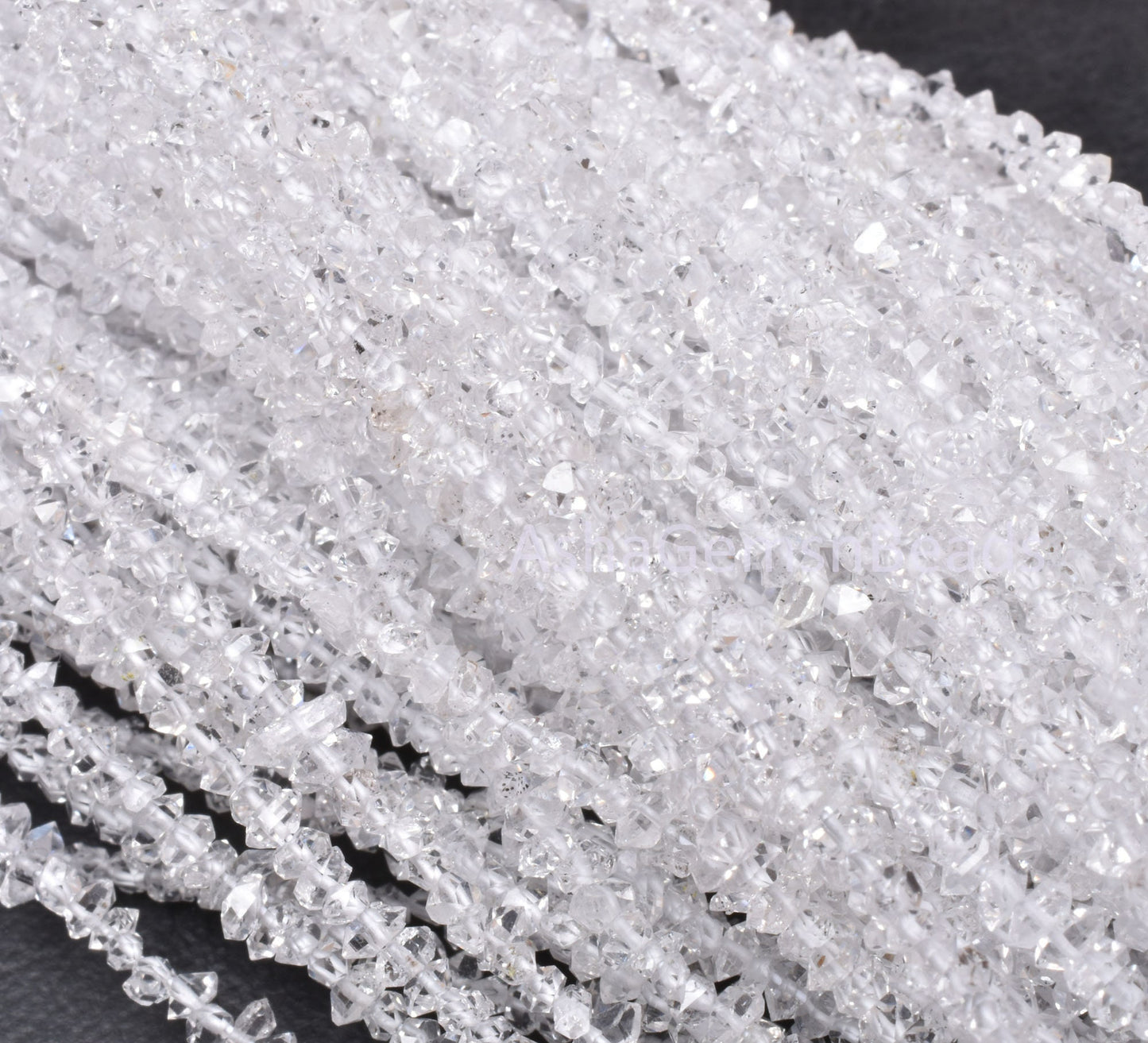 AAA Herkimer Diamond Nugget Shape Beads,16 inch, Natural White Diamond Quartz Polish Rough Faceted Beads,13 Carat Strand, Tiny Raw Bead SALE