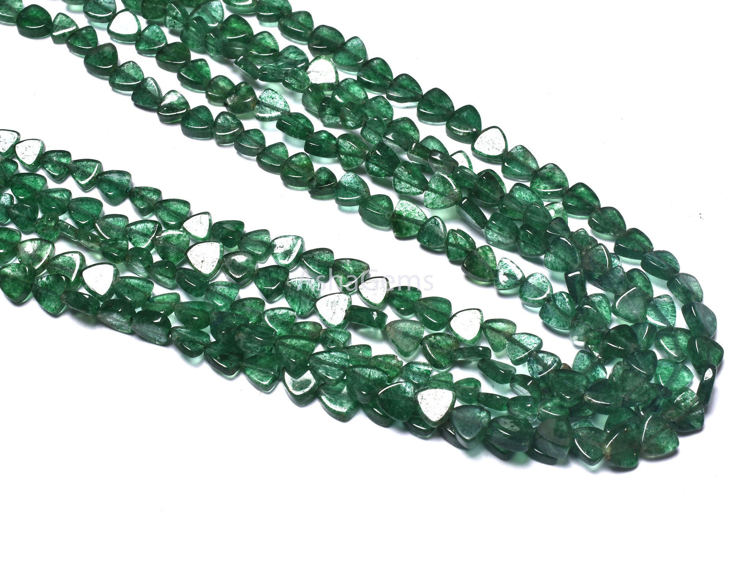 Beautiful Green Mica Smooth Handmade Heart Shape Beads,13" Natural Mica Margaj Plain Straight Drill Heart beads, Gemstone Fancy bead Jewelry