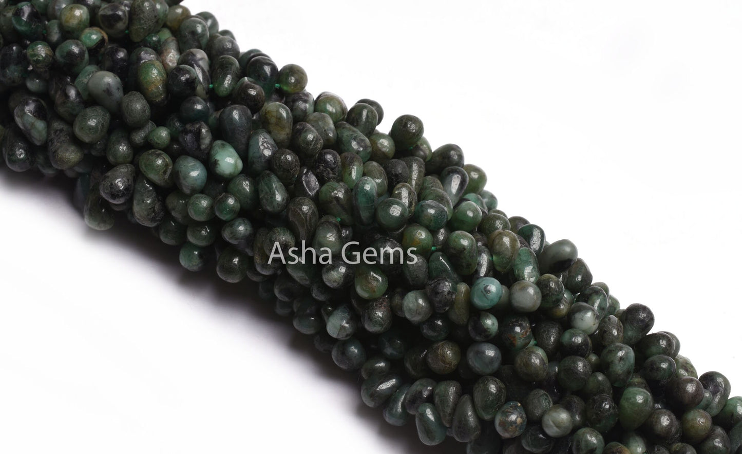 Emerald Smooth Drops Shape Gemstone Beads,13" Strand Natural Green Emerald Uneven Teardrop Handmade Beads, Side Drill Emerald Beads Jewelry