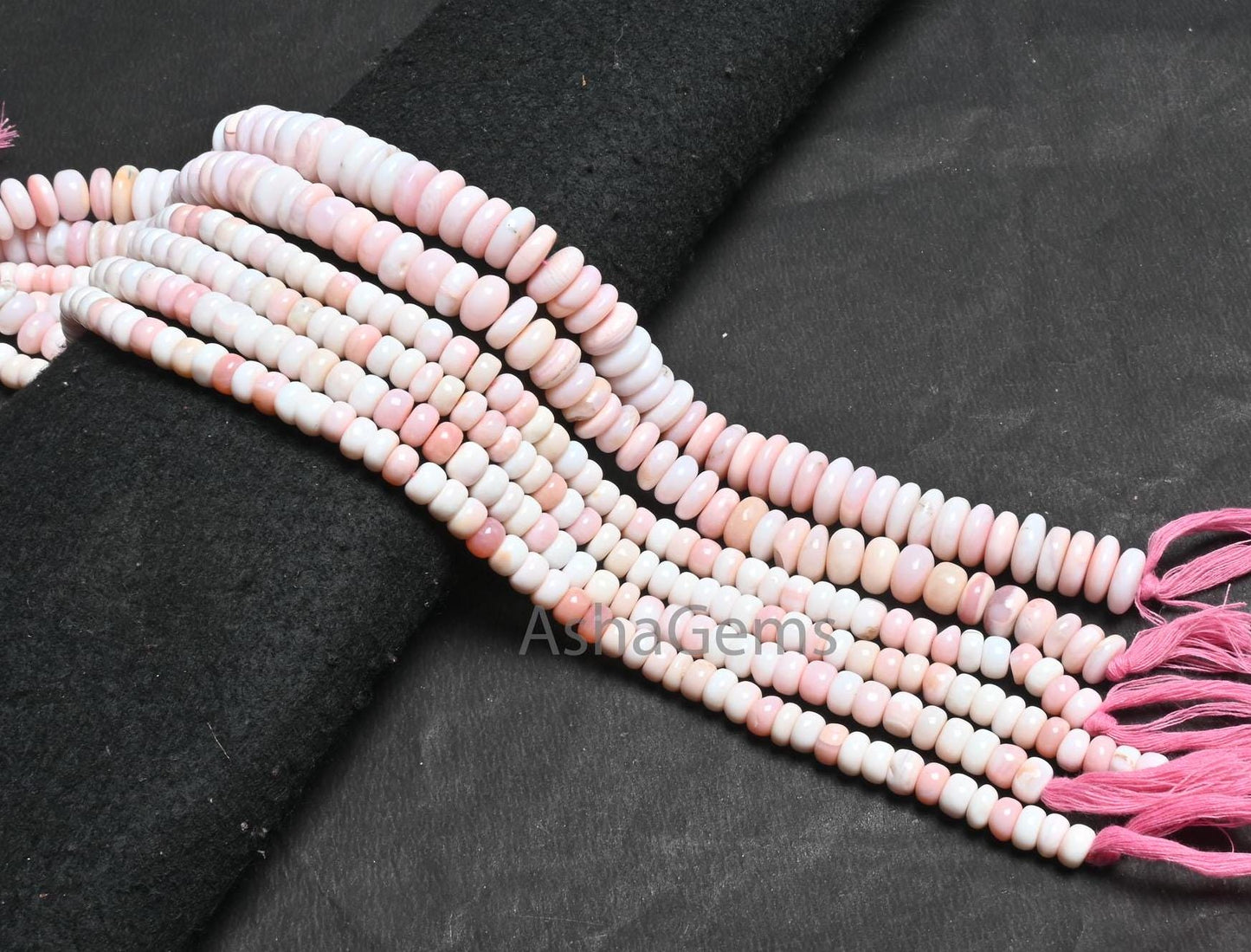 Amazing Pink Opal Smooth Rondelle Shape Beads,8,8.5 mm Shaded Light Pink Opal Plain Handmade Gemstone Opal Loose Bead Necklace Jewelry Craft(AG 12325)