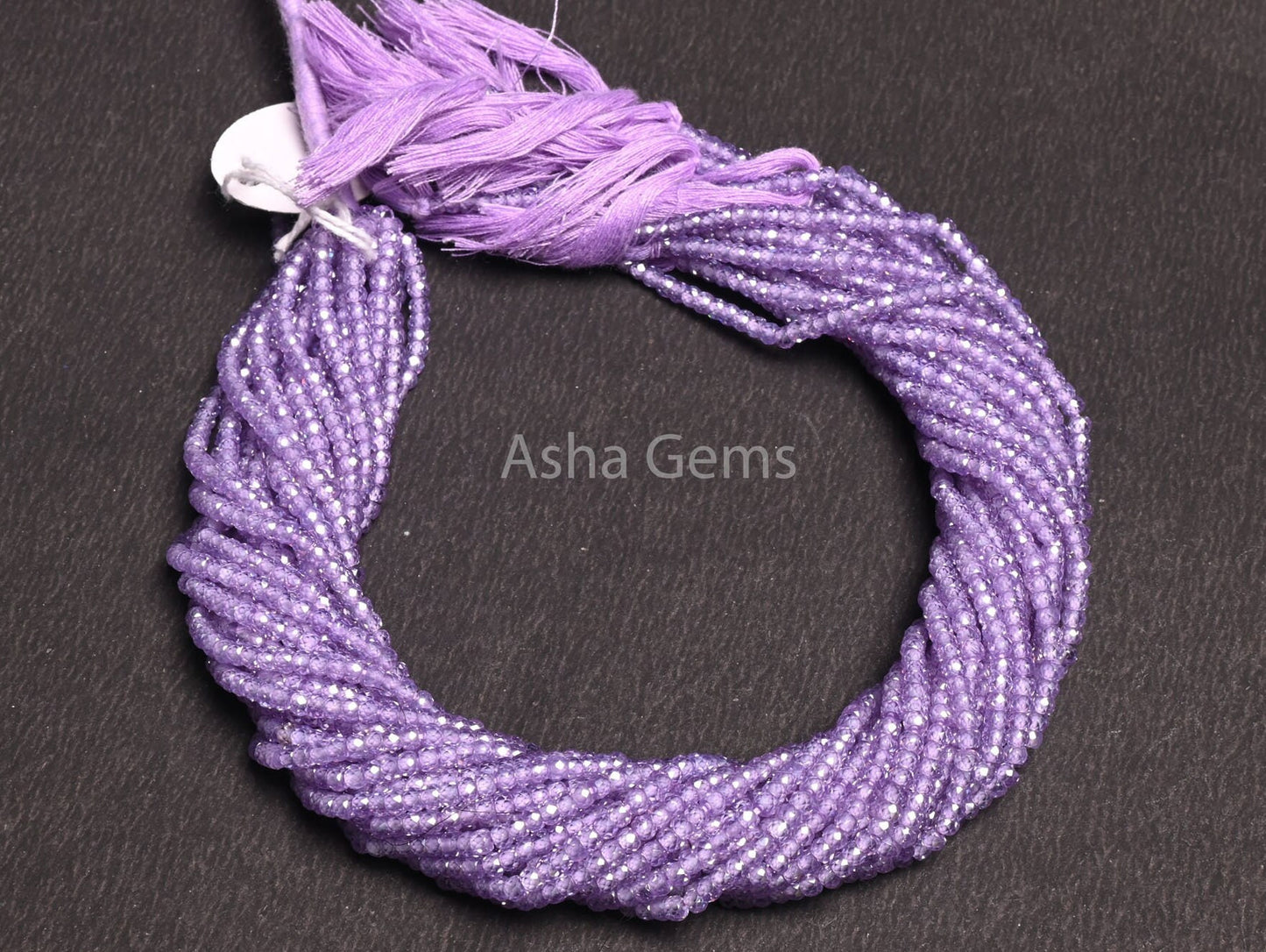 Beautiful Lavender Blue Zircon Micro Cut faceted Beads,3 mm Light Purple Zircon Machine Cut Rondelle Beads,12.5" lavender Cubic Zircon Beads