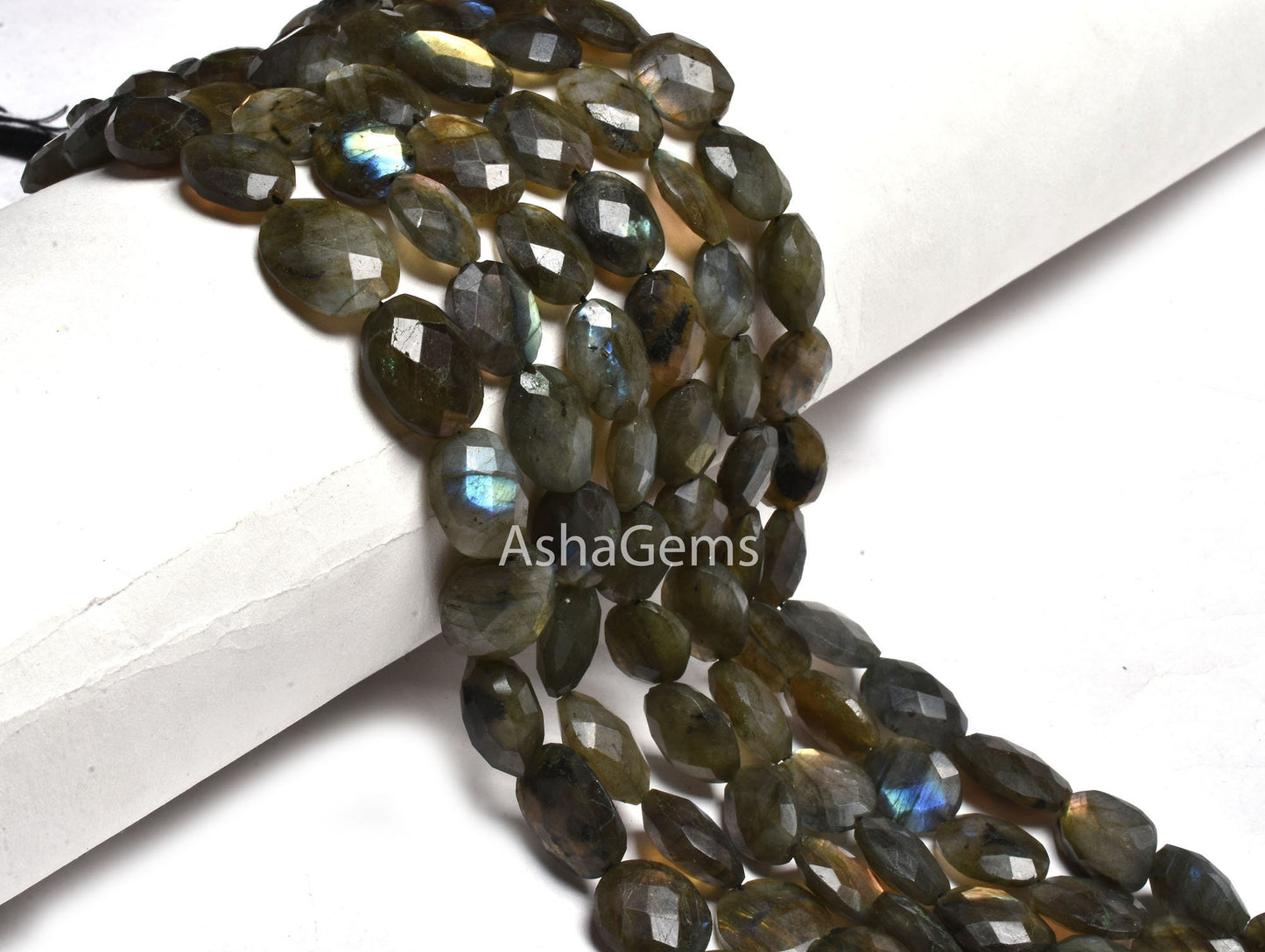 10 inch strand labradorite Oval Beads Faceted, Black rainbow oval Briolette gemstone beads, Labradorite beads Faceted Oval For Necklace Sale
