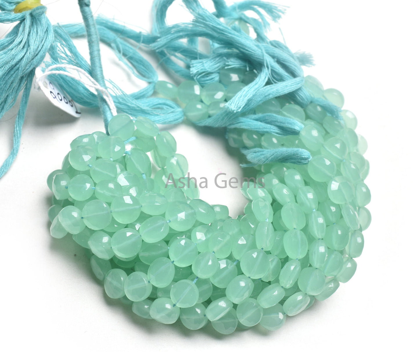 Beautiful Aqua Blue Chalcedony Faceted Coin Shape Beads,8" Strand AAA Chalcedony Faceted Coin Briolette Straight Drill Gemstone Bead Jewelry