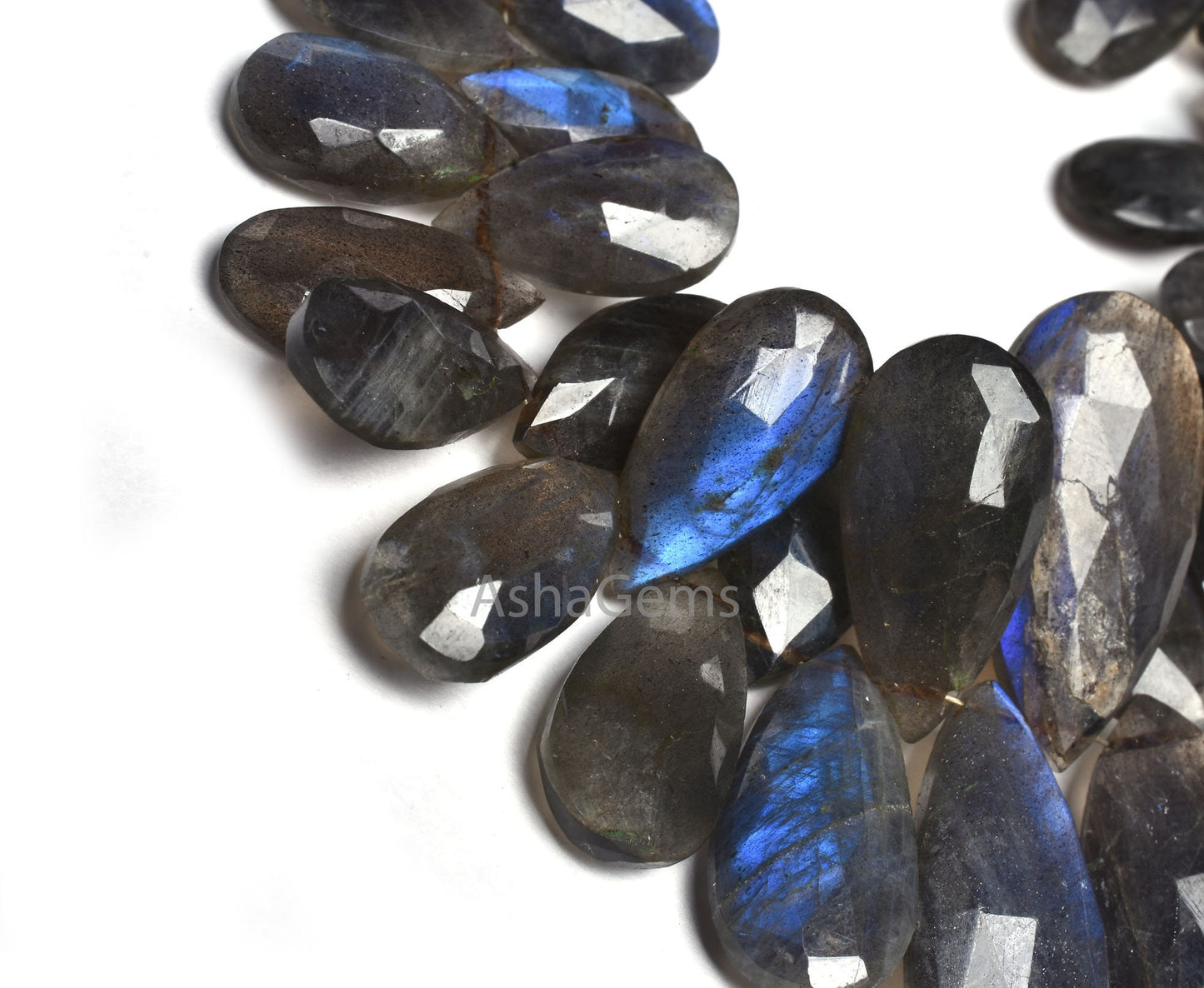 Labradorite Faceted Pears Side Drill Beads, Natural Blue Fire labradorite Teardrop Beads, Flashy Black rainbow Pear Briolette Jewelry Crafts