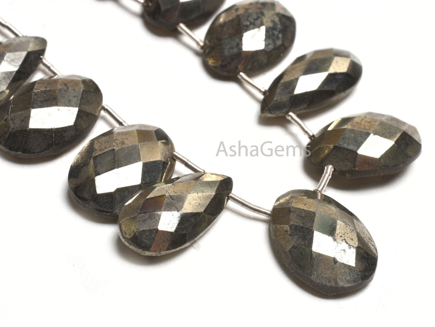 Natural Pyrite Faceted Oval+ Pear Shape Side Drill Beads,10x20-13x18 mm Pyrite Beads, Copper Pyrite Fancy Mix Shape Gemstone Briolette Beads
