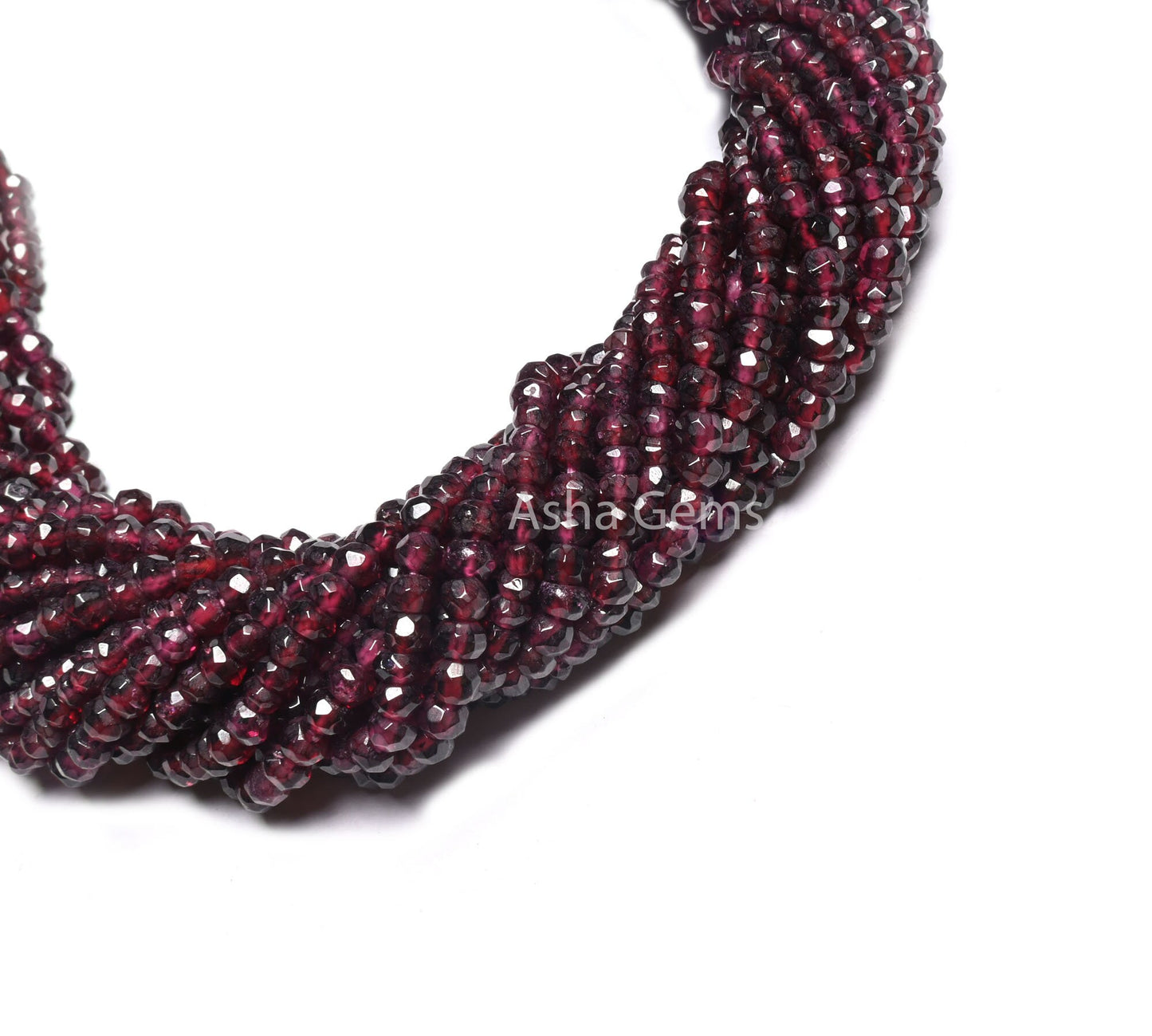 Natural Garnet Indian machine Cut Rondelle Gemstone Loose Beads,13" Strand Red Garnet Faceted Beads, Fine garnet Beads Jewelry Making Crafts