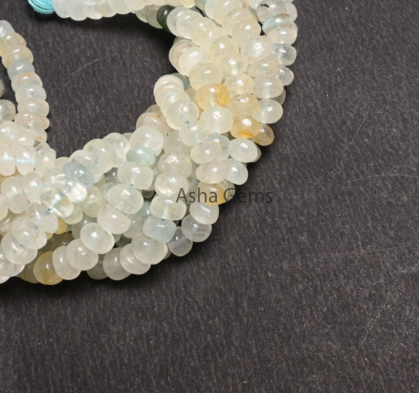 Natural Raw Aquamarine Handmade Uneven Rondelle Beads,8" Shaded Light Aqua Blue Smooth Gemstone Loose Beads, Aquamarine Bead Jewelry makings