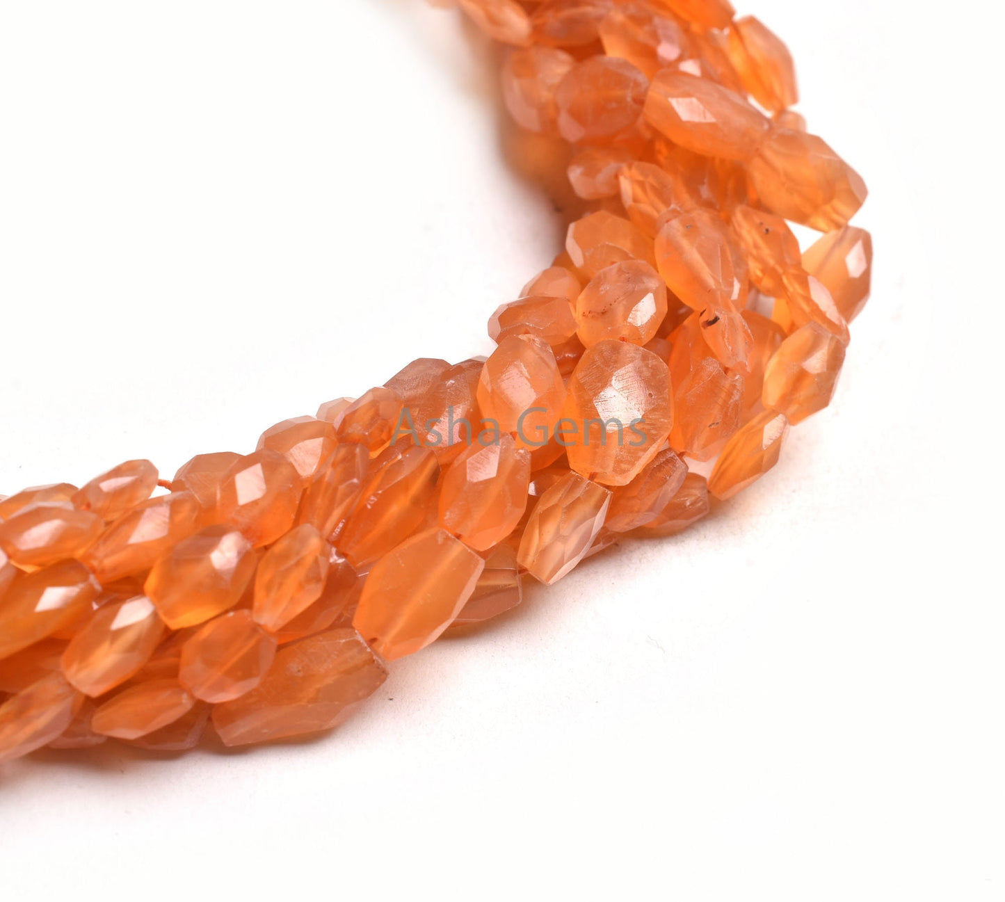 Orange Carnelian Faceted Oval handmade Gemstone beads,14" Natural carnelian Indian Handcut Oval Briolette Straight Drill bead Jewelry Crafts