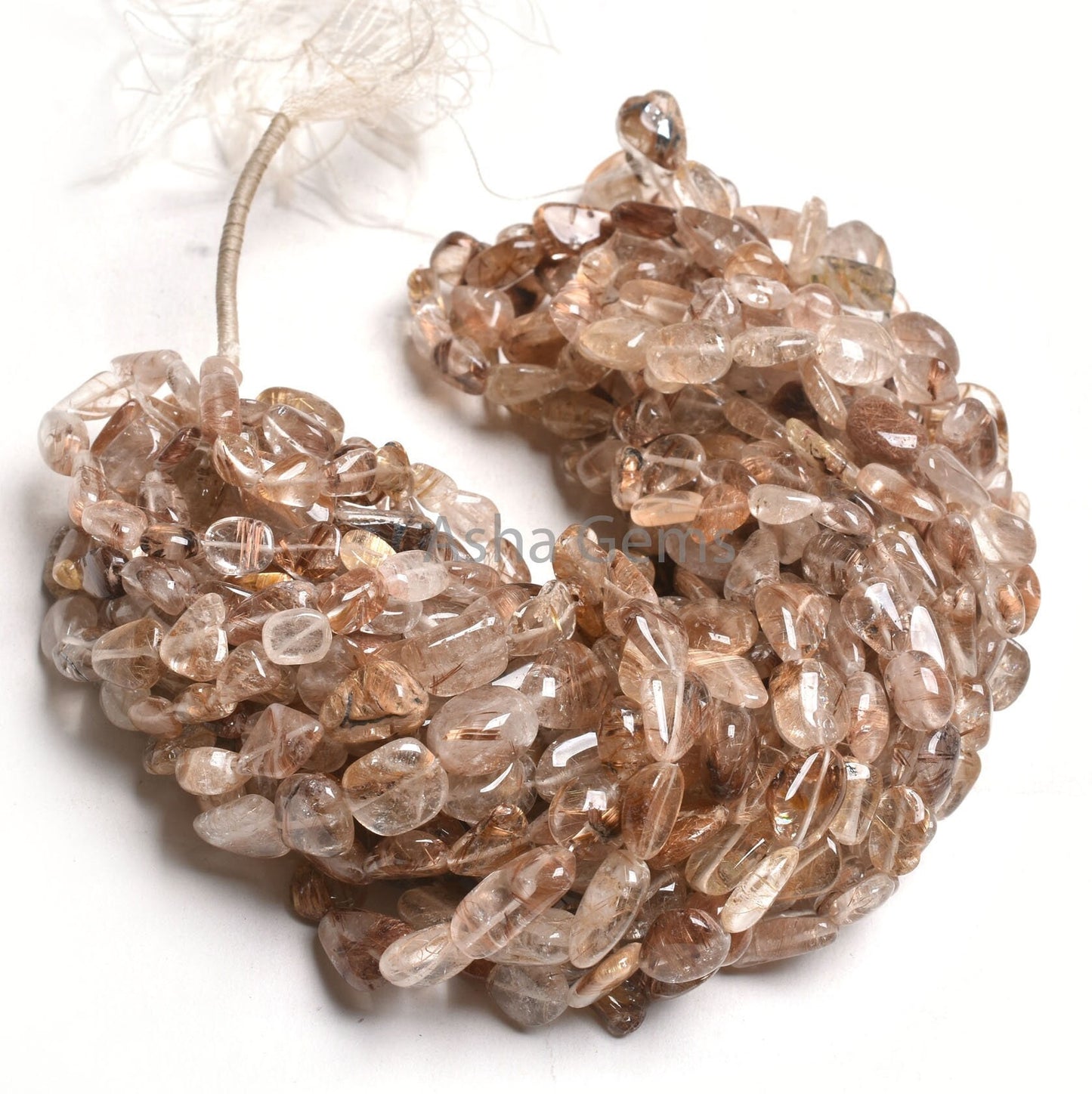 Beautiful Copper Rutile Smooth Nugget Gemstone Beads, Shaded Rutile Plain Handmade Tumble Beads, Natural Rutilite Beads Jewelry Crafts SALE