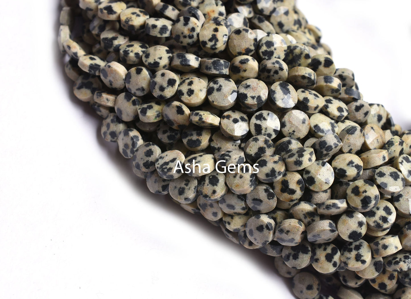 Natural Dalmatian Jasper Coin Shape Faceted Beads,6 mm Dalmatian Jasper Coin Beads,Jasper Faceted Briolette Beads Fine Quality,Jewelry Craft