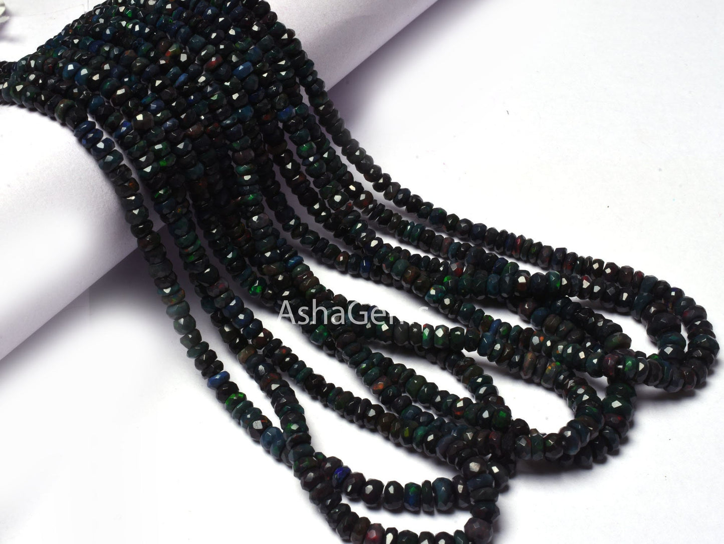 AAA Multi Blue Ethiopian Opal Faceted Rondelle shape Beads, Natural Flashy Welo Fire Ethiopian Opal Gemstone Bead Opal Indian Cut Beads SALE