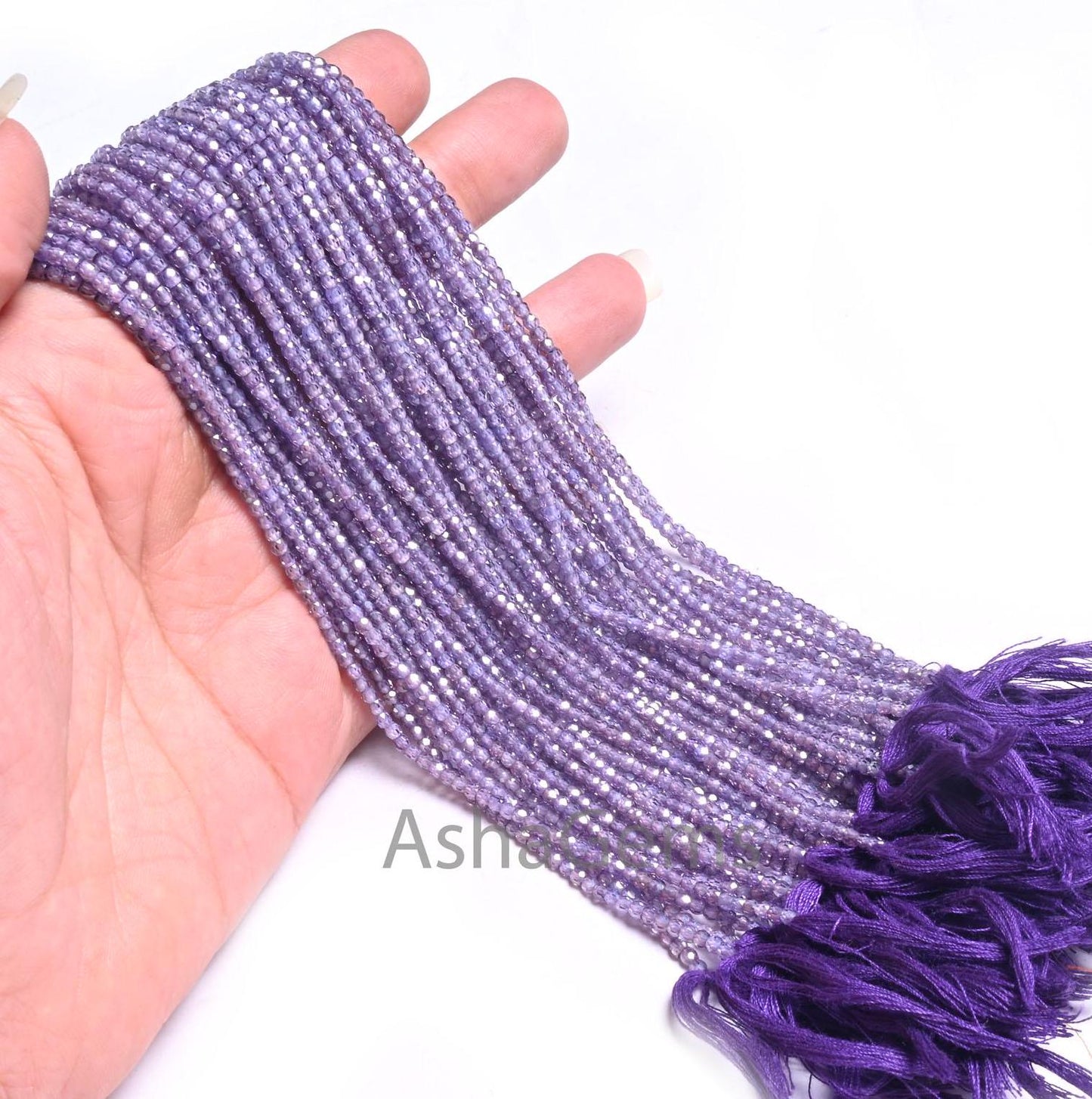 2.4 mm Beautiful Purple Blue Zircon Micro Cut Gemstone Beads, AAA Light Purple Cubic Zircon faceted Rondelle Beads Jewelry Making Craft SALE