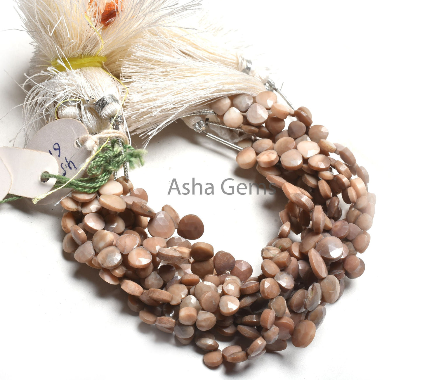 Shaded Chocolate Peach Opal Heart Side Drill Beads, Off Pink Opal Faceted Heart Shape Gemstone Briolette Beads Opal Bead jewelry Making SALE