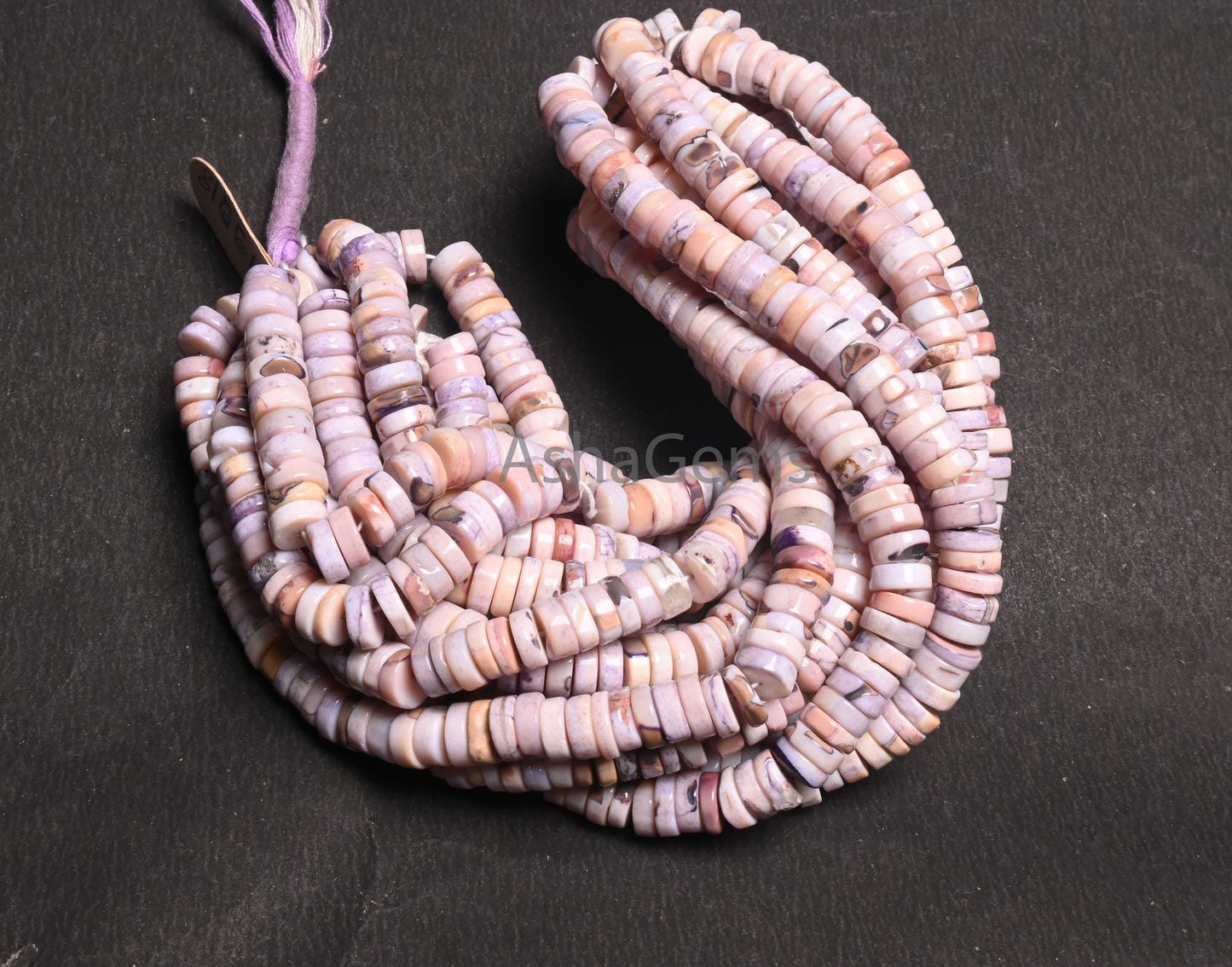 Beautiful Bio lavender Opal Smooth Heishi Tyre Beads,8 mm Shaded Opal Plain Flat Wheel Shape Gemstone Opal Beads Jewelry making Craft SALE