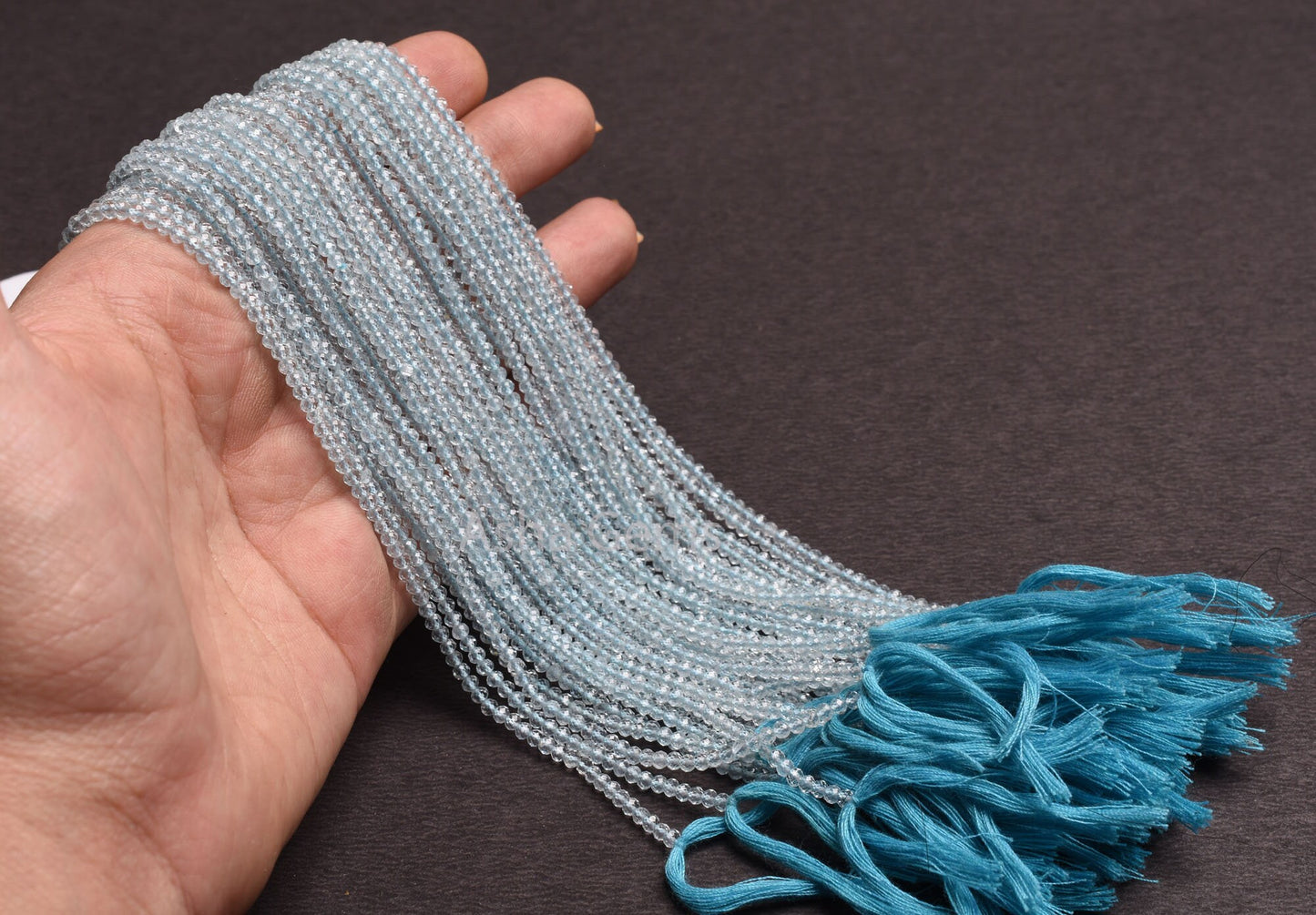 13" Strand AAA Sky Blue Topaz Machine Cut Faceted Beads,2.75 mm Natural Topaz Micro Cut Gemstone Beads, Real Sky Topaz Bead For Jewelry SALE