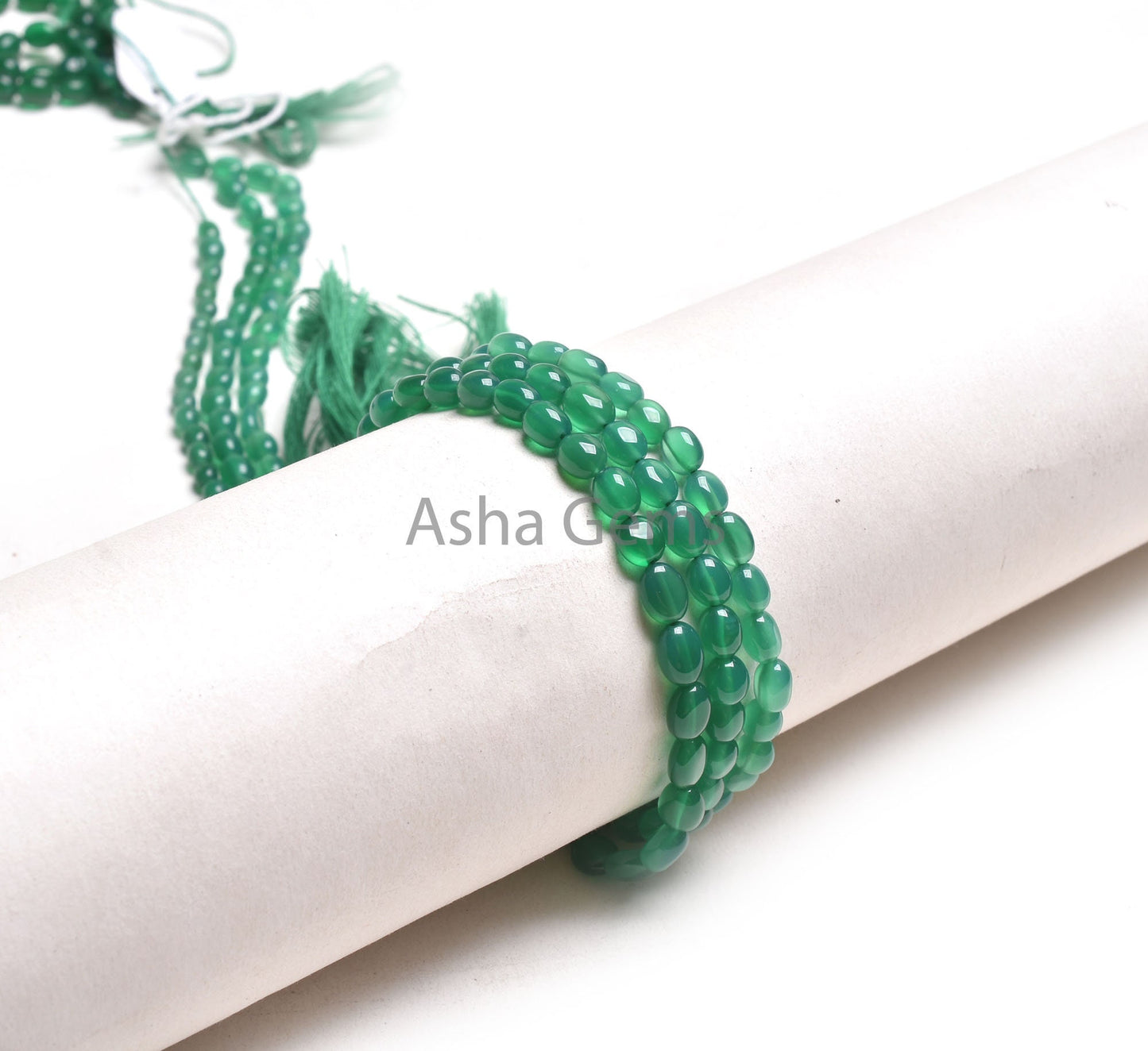 Green Onyx Smooth Handmade Oval Shape Gemstone Beads, Beautiful Green Onyx Oval Beads,12.5" Strand Onyx Beads Necklace Jewelry Making Crafts