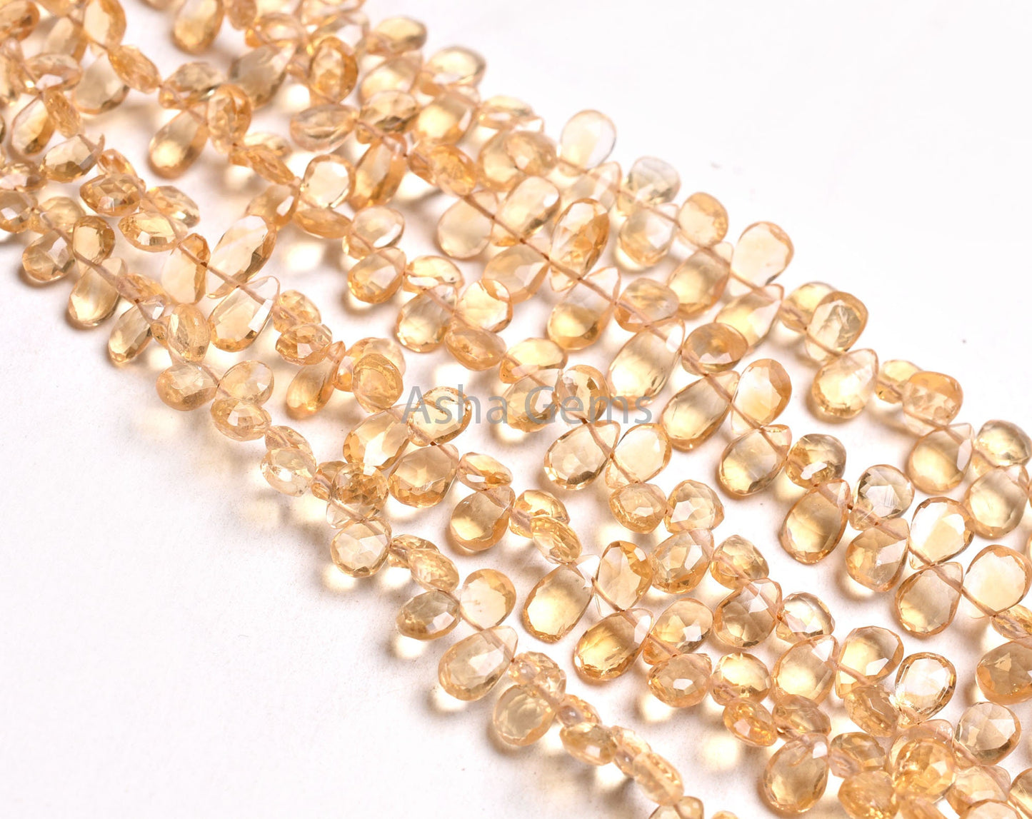 AAA Quality Citrine Quartz Faceted Pear Shape Beads,4-7mm Natural Yellow Citrine Tiny Teardrop Briolette Gemstone Beads,8" Citrine Bead SALE