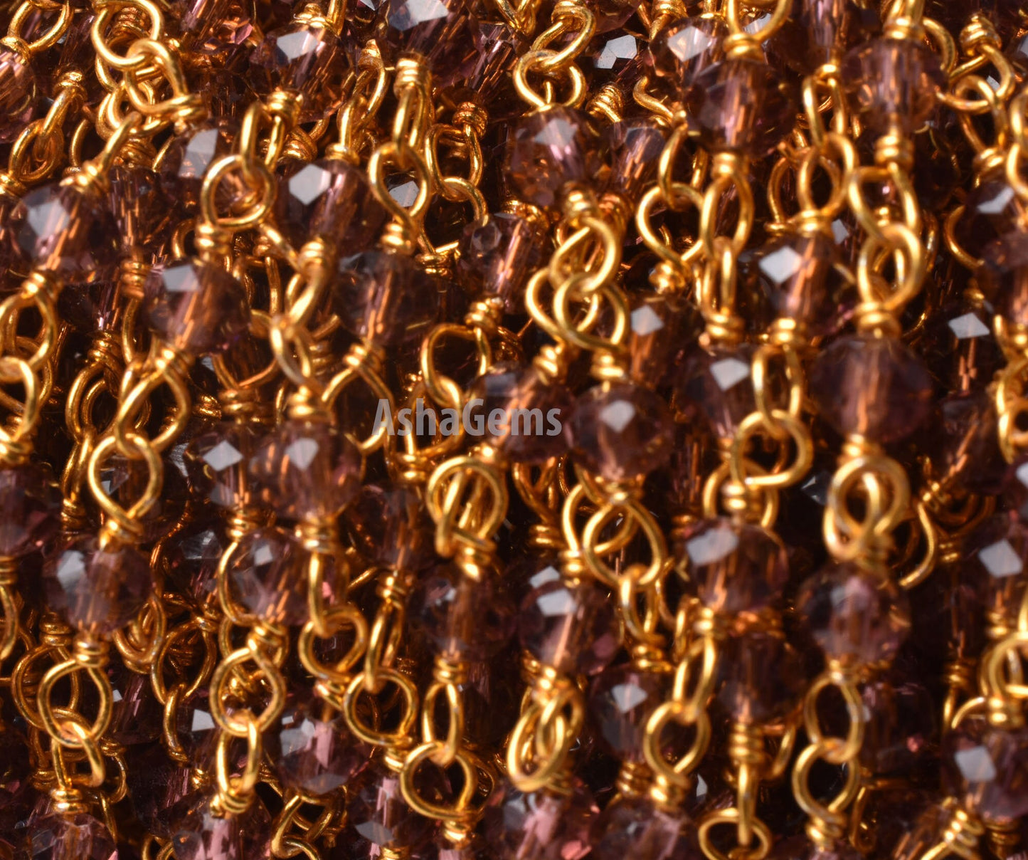 Beautiful Purple Garnet Hydro Faceted Rondelle Beads Rosary Chain By Feet Jewelry Making Chains Gold Plated Wire Wrapped Beaded Rosary Chain