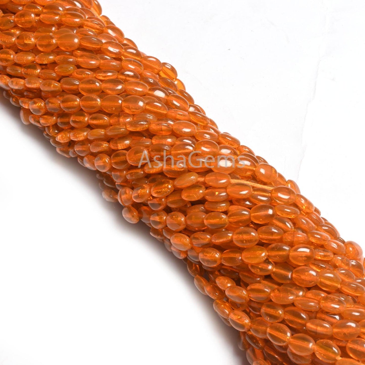 Beautiful Fanta Orange Color Hydro Smooth Oval Shape Beads, 5.5-7 mm Pine Orange Quartz Hydro Plain Handmade Oval Loose Beads Jewelry Crafts