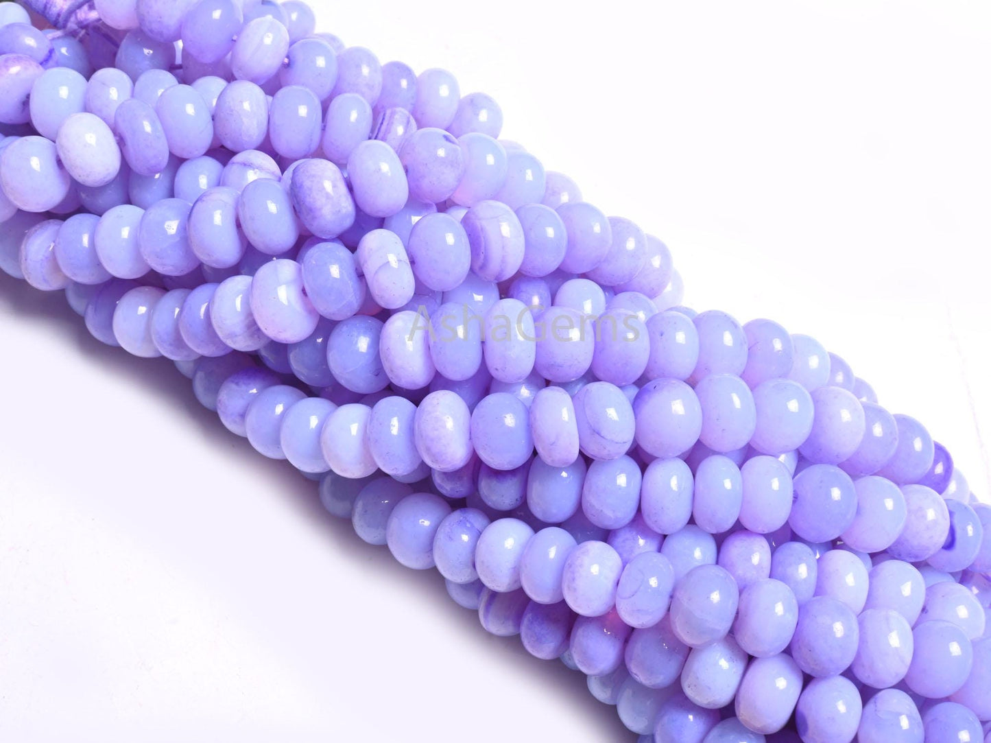 Beautiful Lavender Blue Opal Smooth Rondelle Handmade Beads,8 mm AAA Blue Opal Plain Gemstone Loose Beads Opal Jewelry Necklace Making Craft