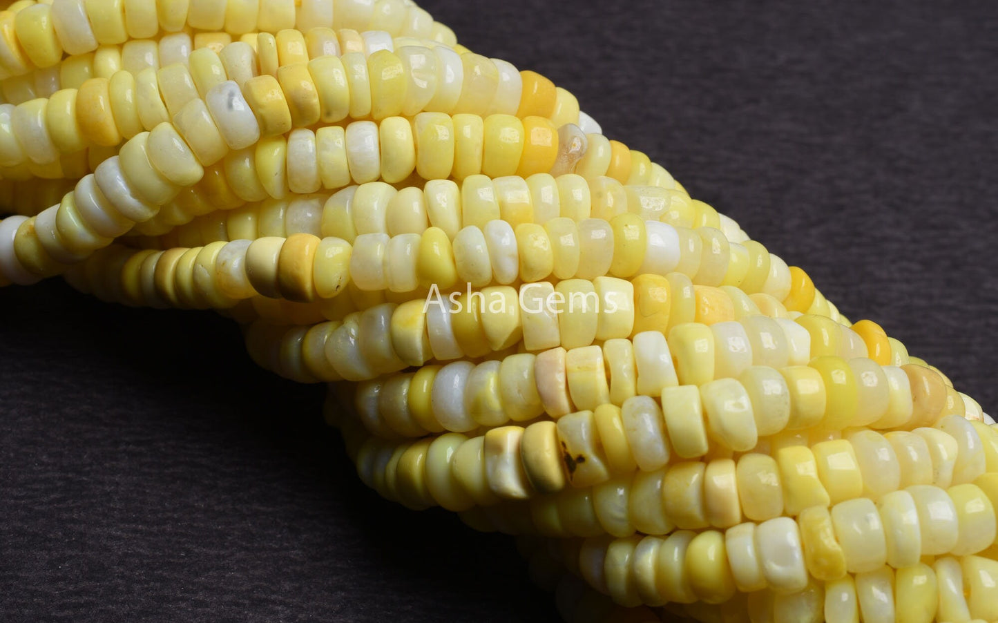 Yellow Opal Smooth Flat Tyre Heishi Gemstone Beads,8/16" Strand Opal Handmade Uneven Wheel Shape Bead, Yellow Opal Beads Jewelry Craft SALE