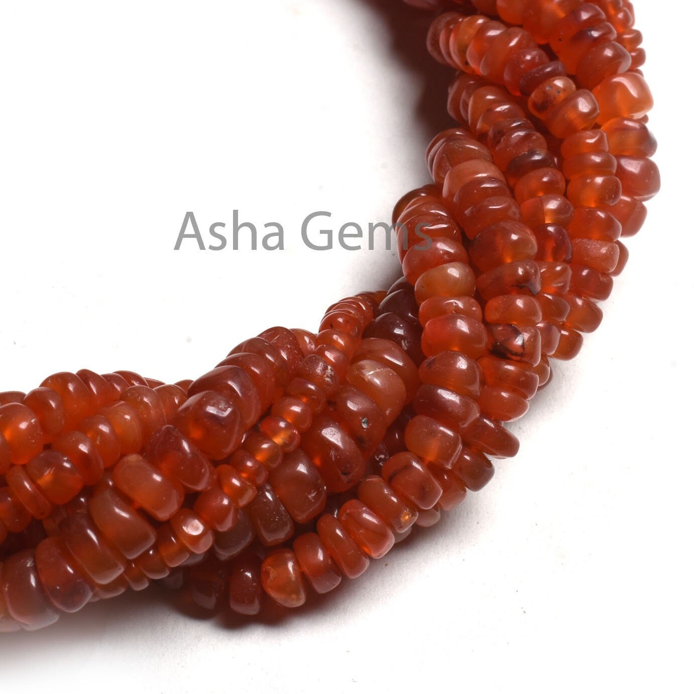 Beautiful Carnelian Smooth Gemstone Beads,12" Red Orange Carnelian Plain Handmade Flat Rondelle Uneven Beads Carnelian Jewelry Making Crafts