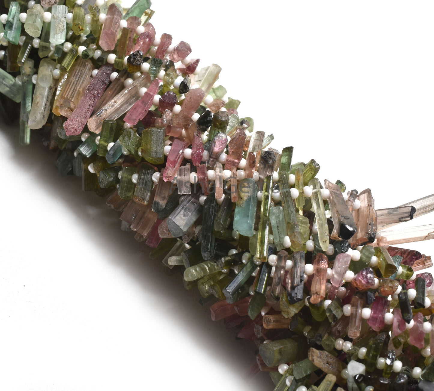 Natural Multi Tourmaline Fancy Long Rough Gemstone Beads,8" Fine Tourmaline Uneven Pencil Side Drill Beads, Tourmaline Beads Jewelry Crafts