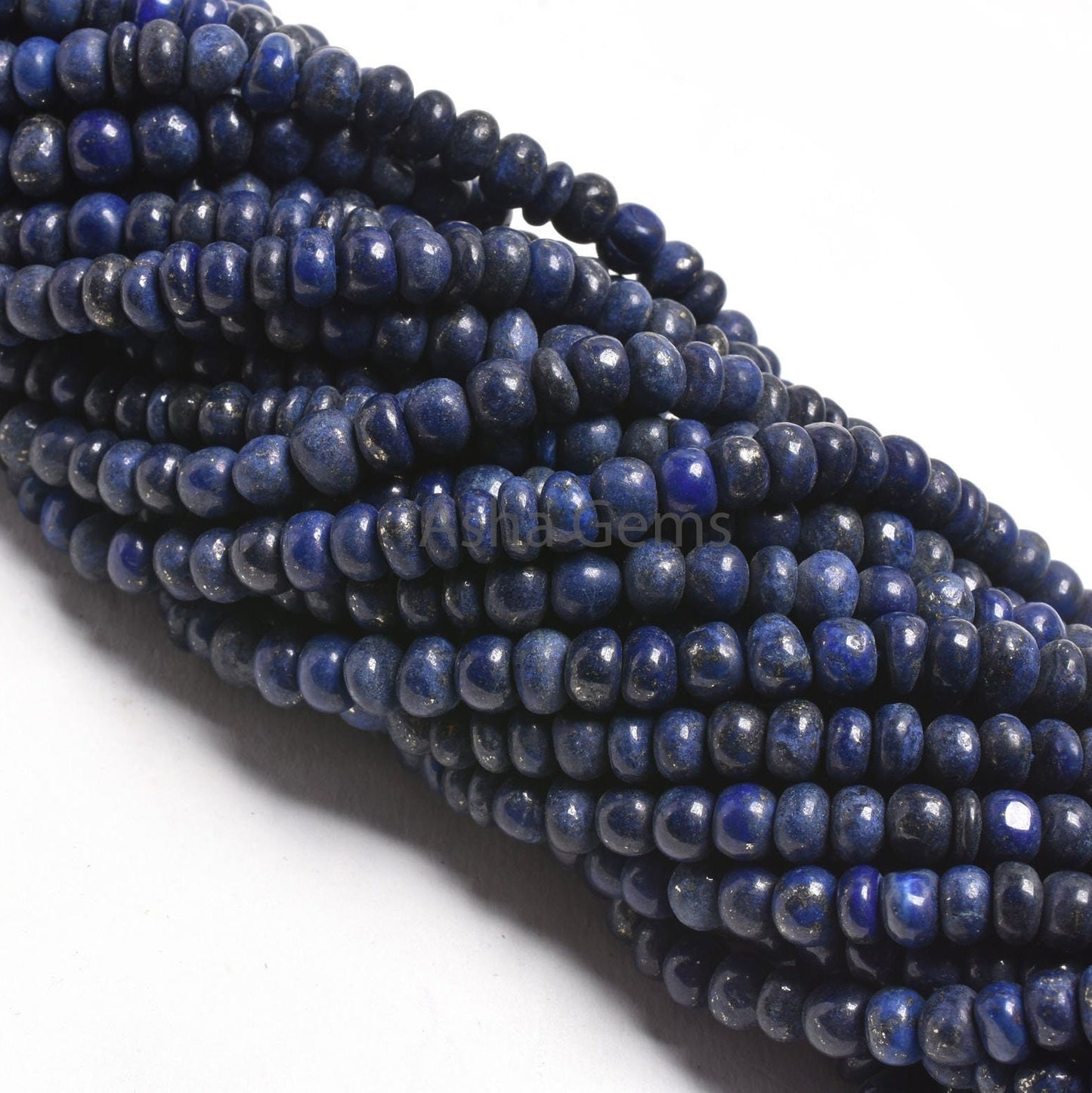Natural Lapis Lazuli Smooth Rondelle Shape Beads,5.5,6mm Blue Lapis Plain Handmade Gemstone Loose Beads,12.5" Lapis Lazuli Bead Jewelry SALE
