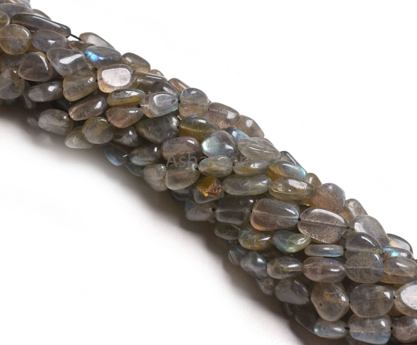 14" Strand Natural Labradorite Smooth Nugget Gemstone Beads, Beautiful Multi Blue Fire Labradorite Uneven Tumble Straight Drill Bead Jewelry