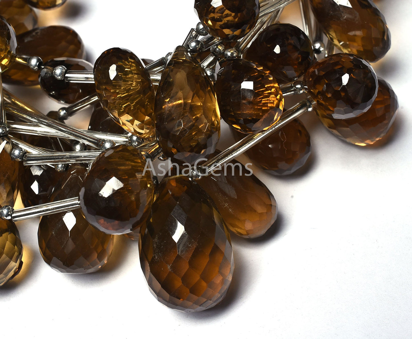 Top Quality Beer Quartz Faceted Drops Shape Beads, AAA Natural Beer Quartz Side Drill Teardrop Gemstone Beads For Necklace Jewelry Quartz