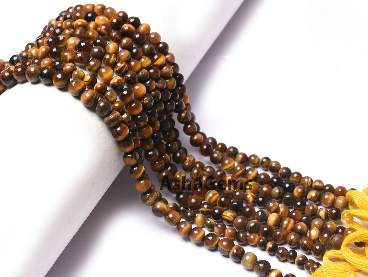 13" Strand Natural Tiger Eye Smooth Round Ball Beads, Shaded Brown Tiger Eye Plain Round Shape Gemstone Beads, Tiger Eye Beads Jewelry Craft