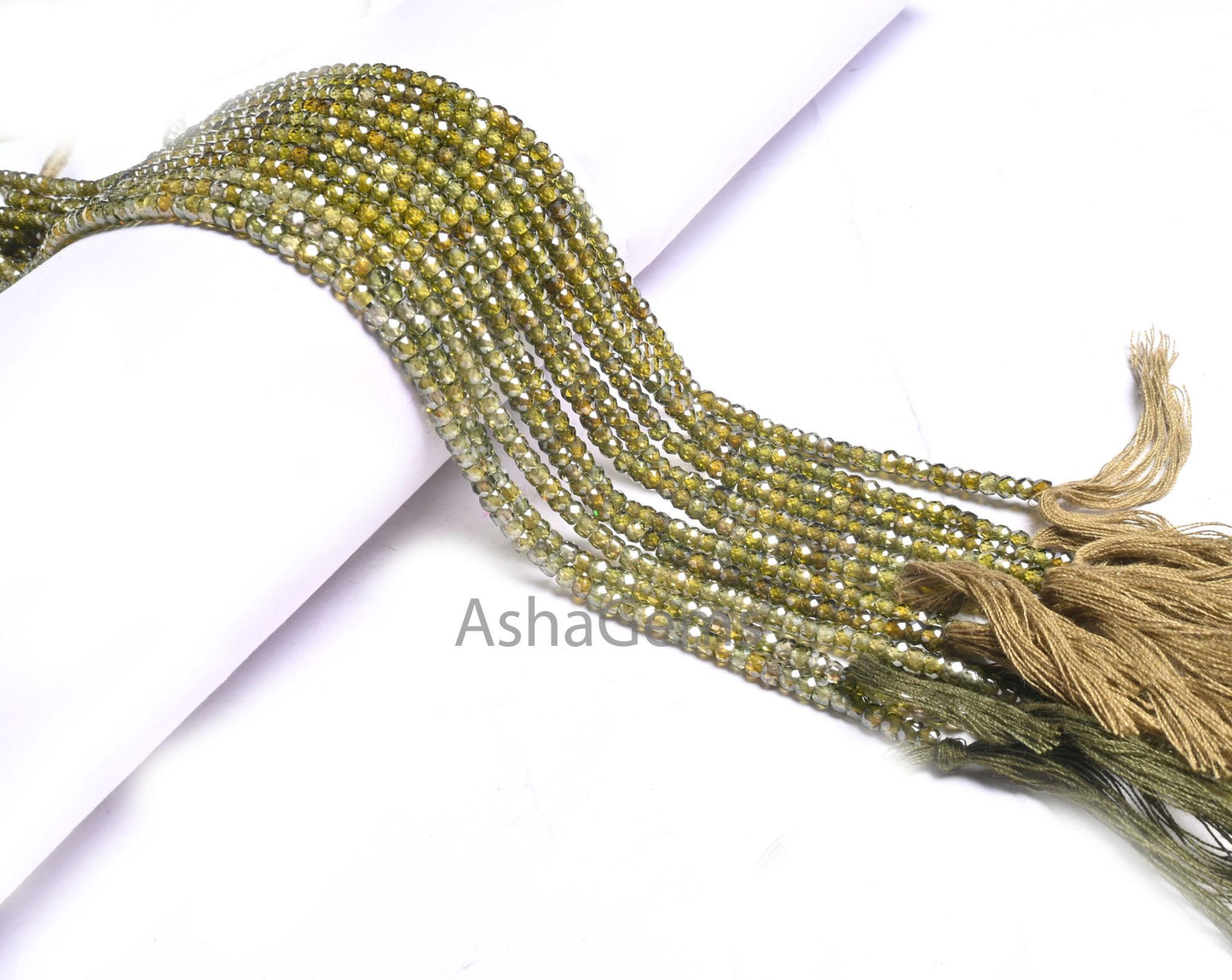 Beautiful Green Zircon Micro Faceted Beads,3.2 mm AAA Dark Olive Green Cubic Zirconia Machine Cut Rondelle Zircon Beads Jewelry Crafts SALE