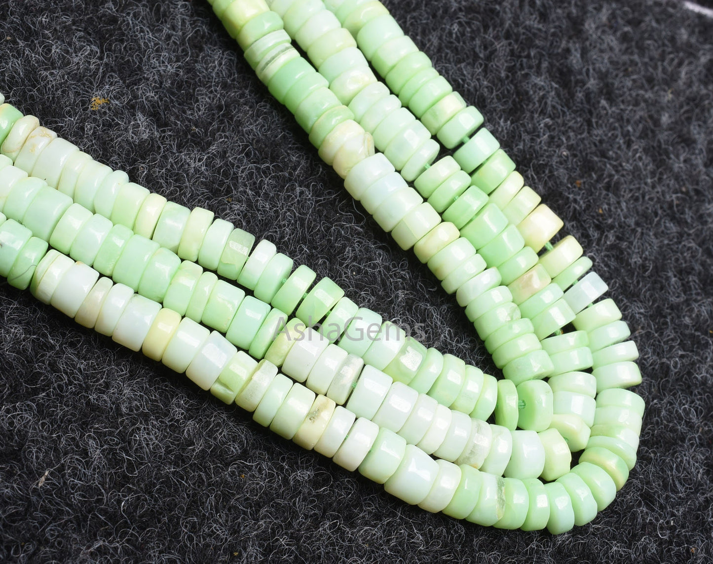 AAA Green Opal Smooth Tyre Shape Beads, Shaded Parrot Green Opal Plain Handmade Heishi Tyre Gemstone Beads, Opal Beads For Necklace Jewelry