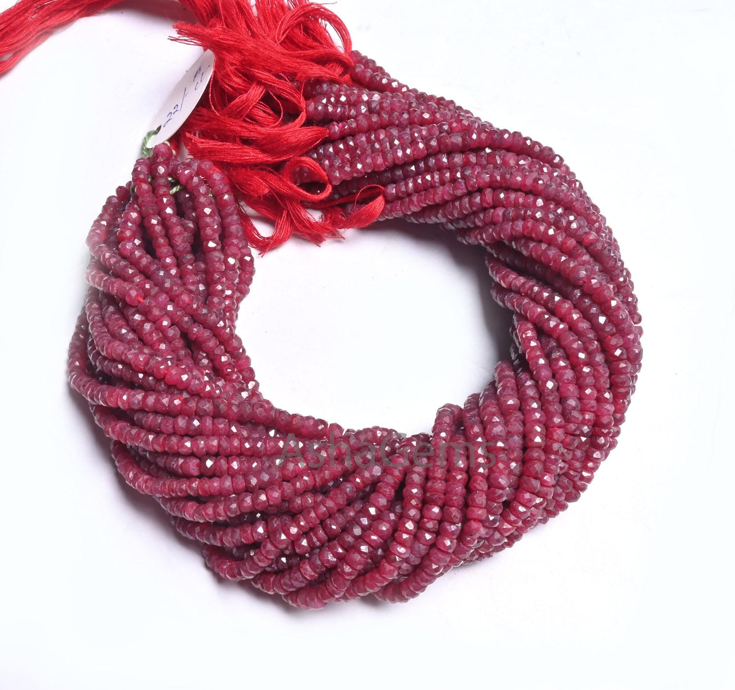 Beautiful Red Ruby Faceted Indian Cut Beads, Fine Ruby Corundum Faceted rondelle Shape Gemstone Ruby Handmade Beads Necklace making Jewelry