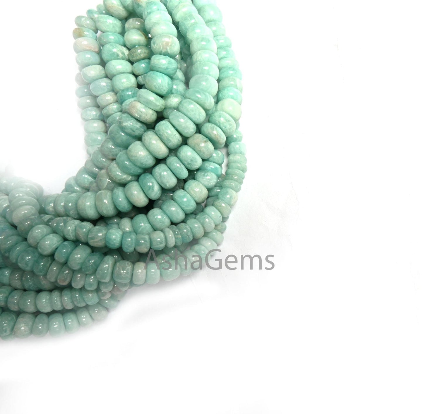Beautiful Amazonite Smooth Rondelle Shape Gemstone Loose Beads,8/16" Natural Blue Amazonite Plain Handmade amazonite Bead Jewelry Craft SALE (AG 12344)