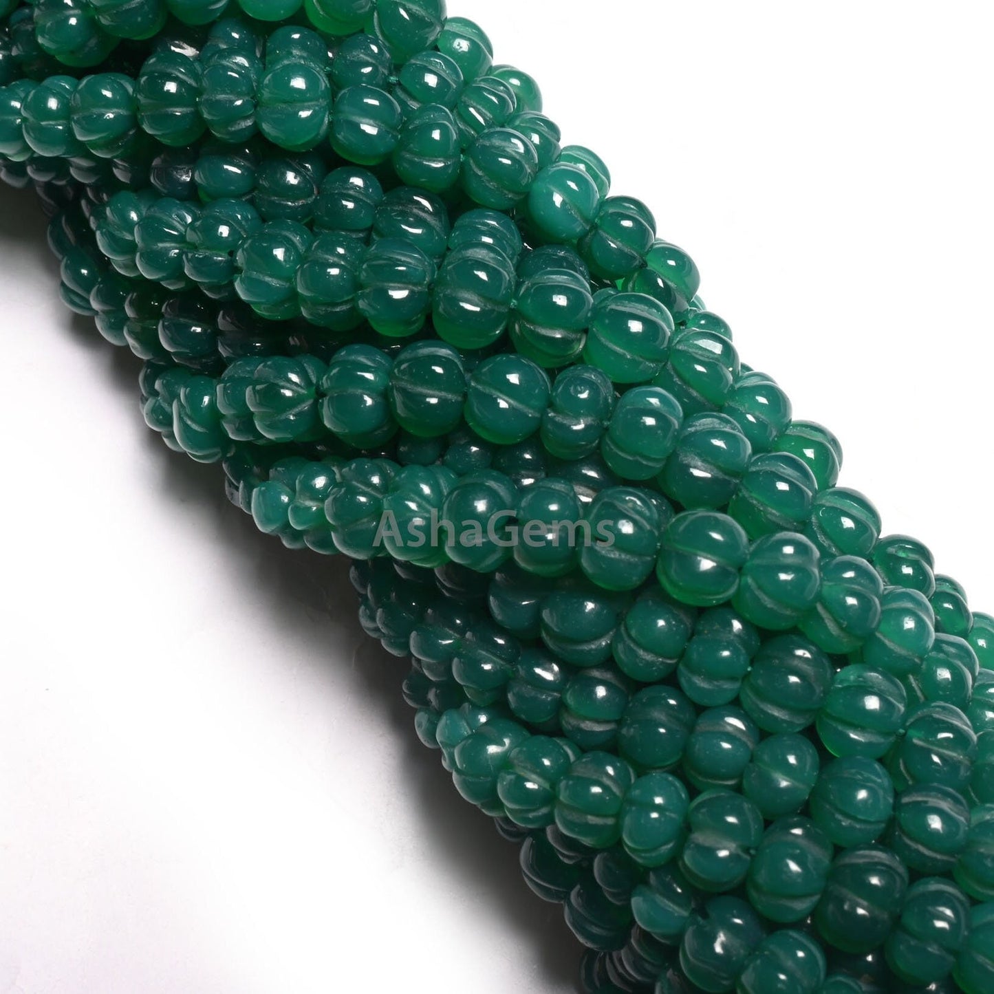Beautiful Green Onyx Carving Watermelon Beads, Onyx Handmade Carved Rondelle Beads Green Onyx Carve Pumpkin Gemstone Bead Jewelry Craft SALE