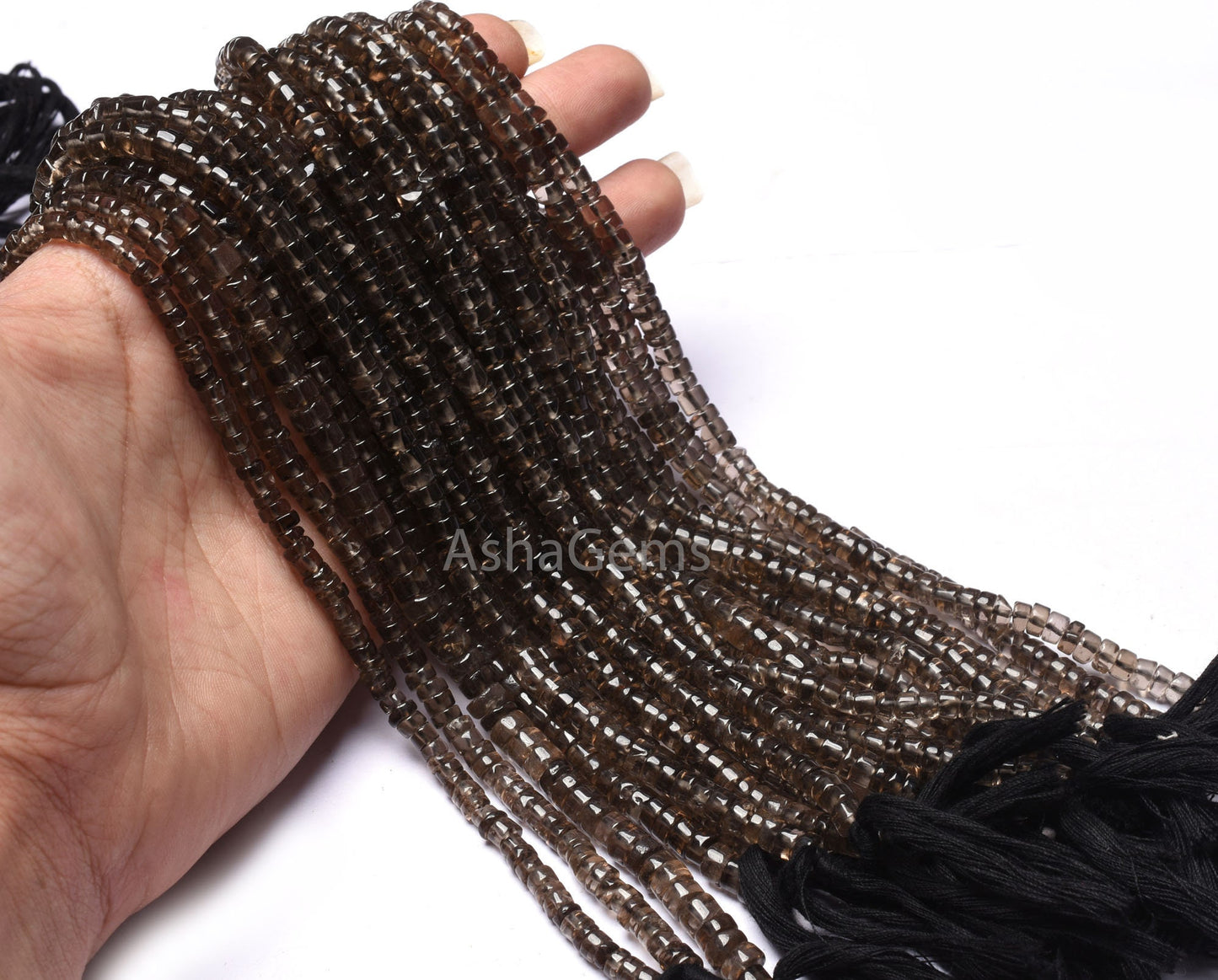 Beautiful Smoky Quartz Handmade Tyre Shape Beads,13 Inch Strand, Natural Smoky wheel shape Beads, Smoky Gemstone Beads For Jewelry Crafts