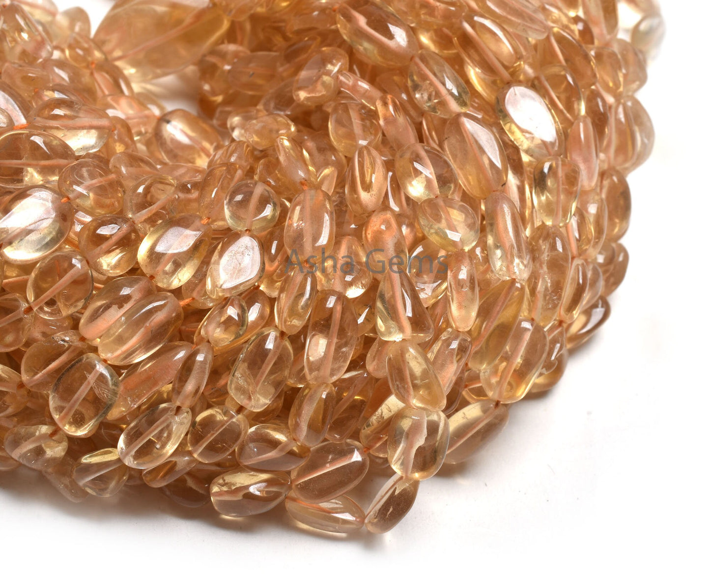 Natural Citrine Smooth Nugget Shape Beads,9/18" Strand Yellow Citrine Plain Handmade Uneven Tumble Straight Drill Gemstone Bead Jewelry SALE