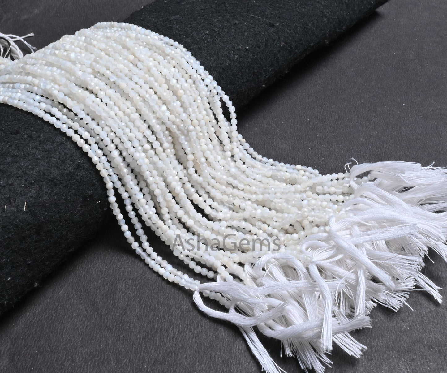3.1 mm AAA Quality White Moonstone Faceted Rondelle Micro cut Beads,12.5" Natural Moonstone Machine Cut Gemstone Bead Necklace Jewelry Craft