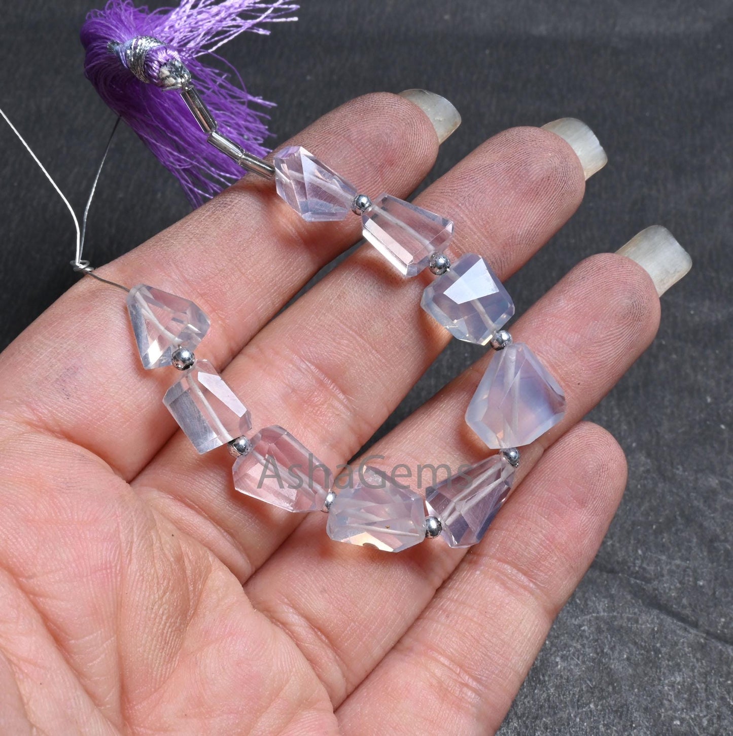 Lavender Quartz Faceted Nugget Shape Gemstone Beads, Fine Rare Purple Lavender Quartz Beads, faceted Nugget Beads Jewelry Handicrafts SALE (AG 18637)