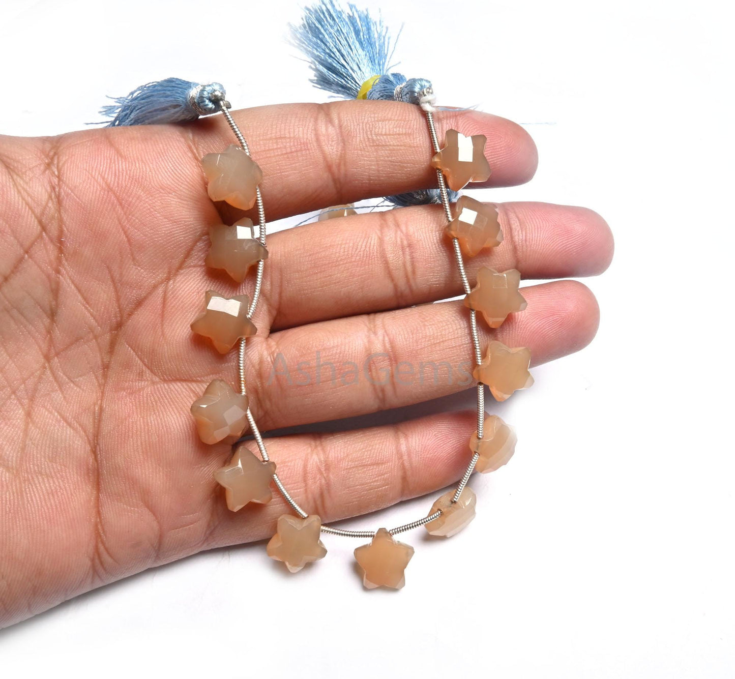 11 mm Beautiful Chalcedony Faceted Star Carving Beads, Shaded Gray Brown chalcedony Fancy Star Shape Carved handmade Gemstone Beads Jewelry