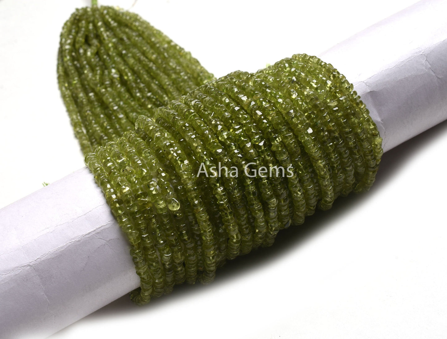 4.5 mm Peridot Smooth Tyre Gemstone Beads,13" Strand Natural Green Peridot Uneven Shape Wheel Handmade Bead, Peridot Bead Jewelry Handicraft