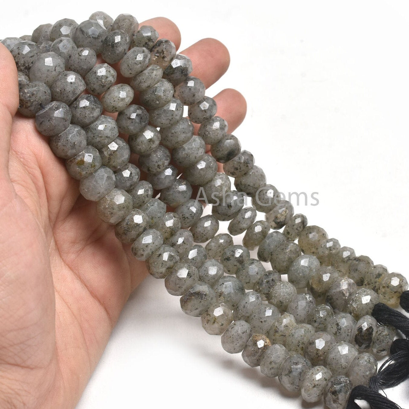 Black Dot Quartz Faceted Rondelle Shape Beads,7"Strand Natural Black Dot Quartz Beads, Quartz Faceted Gemstone Loose Bead Jewelry Craft SALE