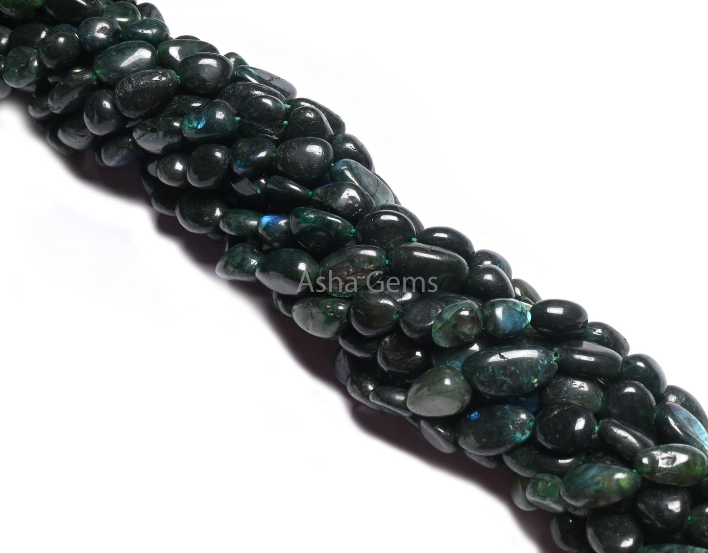 Beautiful Green Coated Labradorite Smooth Nugget Beads, Fine Labradorite Plain Handmade Uneven Tumble Straight Drill Gemstone Beads Jewelry (AG 22288)